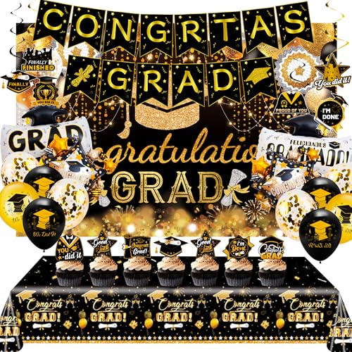 Zubehör für Abschlussfeiern, Abschluss Party Dekoration, 37 Pcs Graduation Party Decorations Set - Graduation Luftballons Hanging Swirls Tortendeko Hintergrund etc Congrats Grad Dekorationen Zubehör für Abschlussfeiern, Abschluss Party Dekoration, 37 Pcs Graduation Party Decorations Set - Graduation Luftballons Hanging Swirls Tortendeko Hintergrund etc Congrats Grad Dekorationen von Generisch