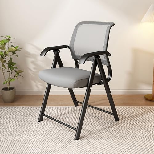 Zusammenklappbare Eventstühle mit gepolsterten Sitzen und Metallrahmen, ergonomischer Netzstoff, atmungsaktiv, Bürostühle mit Armlehnen, zusammenklappbar für einfache Lagerung, ideal für Esszimmer von Generisch