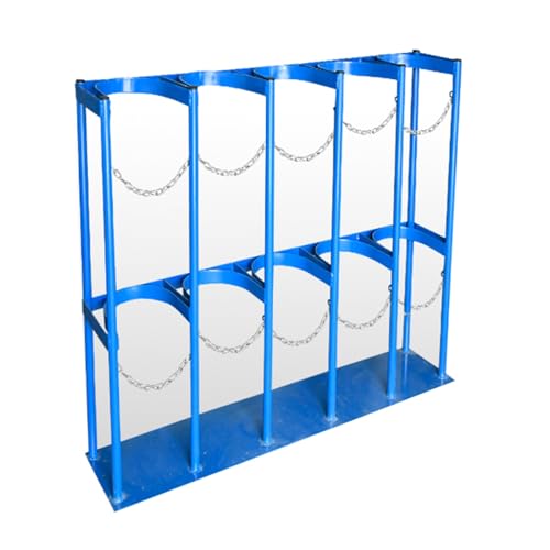 Zylinderschrank zur Bodenmontage, mit Schrauben und verstellbarer Metallschnalle, Ausgleichsbehälter-Halterung für Argon-Acetylen, Feuerlöscher-Befestigungsregal (Blau, 107 cm) von Generisch