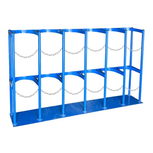 Zylinderschrank zur Bodenmontage, mit Schrauben und verstellbarer Metallschnalle, Ausgleichsbehälter-Halterung für Argon-Acetylen, Feuerlöscher-Befestigungsregal (Blau, 127 cm) von Generisch