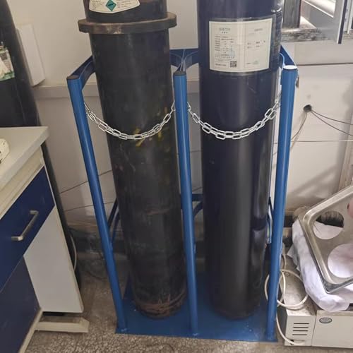Zylinderschrank zur Bodenmontage, mit Schrauben und verstellbarer Metallschnalle, Ausgleichsbehälter-Halterung für Argon-Acetylen, Feuerlöscher-Befestigungsregal (Blau, 45 cm) von Generisch