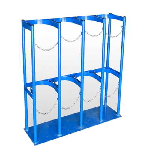 Zylinderschrank zur Bodenmontage, mit Schrauben und verstellbarer Metallschnalle, Ausgleichsbehälter-Halterung für Argon-Acetylen, Feuerlöscher-Befestigungsregal (Blau, 86 cm) von Generisch