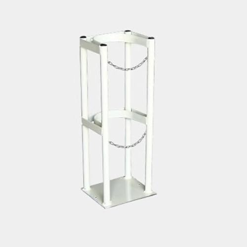 Zylinderschrank zur Bodenmontage, mit Schrauben und verstellbarer Metallschnalle, Ausgleichsbehälter-Halterung für Argon-Acetylen, Feuerlöscher-Befestigungsregal (Weiß, 25 cm) von Generisch