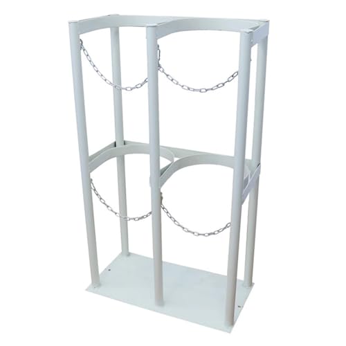 Zylinderschrank zur Bodenmontage, mit Schrauben und verstellbarer Metallschnalle, Ausgleichsbehälter-Halterung für Argon-Acetylen, Feuerlöscher-Befestigungsregal (Weiß, 45 cm) von Generisch
