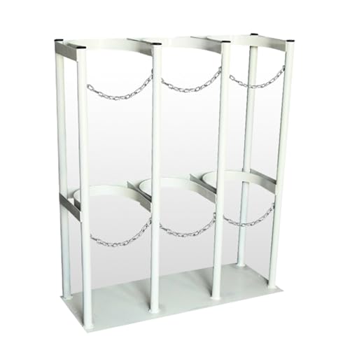 Zylinderschrank zur Bodenmontage, mit Schrauben und verstellbarer Metallschnalle, Ausgleichsbehälter-Halterung für Argon-Acetylen, Feuerlöscher-Befestigungsregal (Weiß, 65 cm) von Generisch
