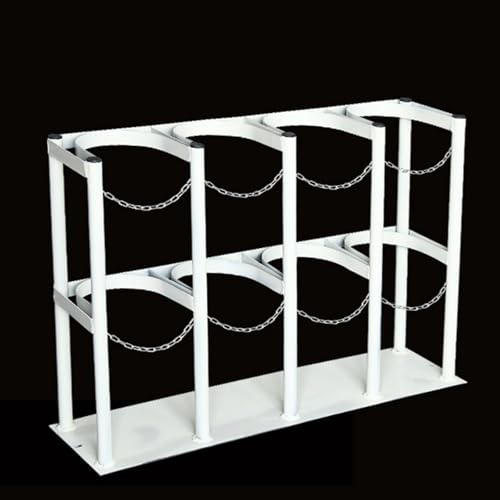 Zylinderschrank zur Bodenmontage, mit Schrauben und verstellbarer Metallschnalle, Ausgleichsbehälter-Halterung für Argon-Acetylen, Feuerlöscher-Befestigungsregal (Weiß, 86 cm) von Generisch