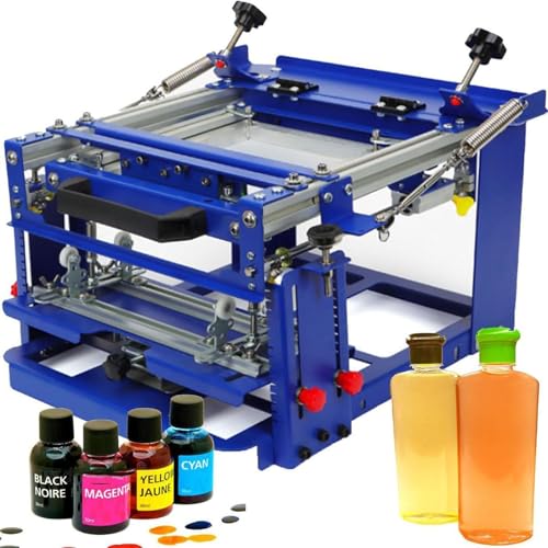 Zylindrische Siebdruckmaschine für Flaschen mit gebogener Oberfläche, ideal für Stift- und Tassendruck auf Zylindern mit 80 mm Durchmesser von Generisch