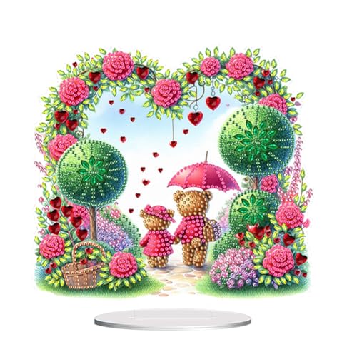 diamond painting Rosen, Valentinstag diamond painting tischdeko, 5D Diamond Painting Aufsteller, Diamant malerei Esstisch Dekorations Kunst set, Desktop Dekoration für Familie Deko-Bär diamond painting Rosen, Valentinstag diamond painting tischdeko, 5D Diamond Painting Aufsteller, Diamant malerei Esstisch Dekorations Kunst set, Desktop Dekoration für Familie Deko-Bär von Generisch
