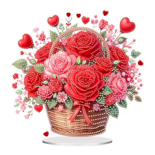 diamond painting Rosen,Valentinstag diamond painting tischdeko, 5D Diamond Painting Aufsteller, Diamant malerei Esstisch Dekorations Kunst set, Desktop Dekoration für Familie Deko-Blumenkorb diamond painting Rosen,Valentinstag diamond painting tischdeko, 5D Diamond Painting Aufsteller, Diamant malerei Esstisch Dekorations Kunst set, Desktop Dekoration für Familie Deko-Blumenkorb von Generisch