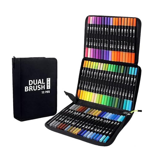 duaal Marker, Pinselstift, Pinselspitze, Kunstmarker, Duaal Brush Art Stifte, 60, 72, 120 Farben, Dual-Pinselstifte, Kunstmarker, Dual-Tip-Pinsel, feine Spitze, Aquarellpinsel für Kinder und von Generisch