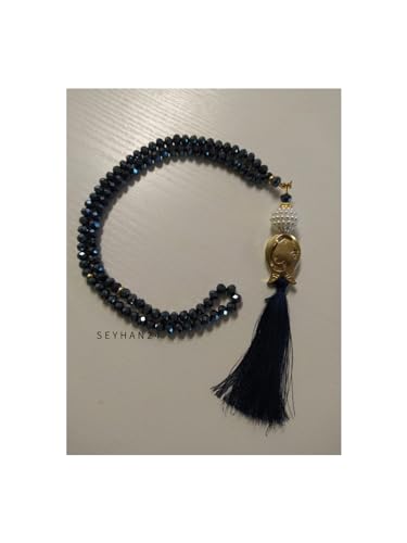 seyhan24-99 lu Kristal Tesbih - Gebetskette mit 99 Perlen (Navy Blau) von Generisch