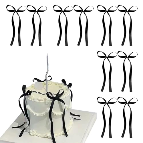 10 Stück Schwarze Schleifen Tortendeko – Elegante Satin-Bögen für Hochzeit, Geburtstag & Party – Vielseitige Kuchendekoration für Torten, Cupcakes & DIY-Projekte 10 Stück Schwarze Schleifen Tortendeko – Elegante Satin-Bögen für Hochzeit, Geburtstag & Party – Vielseitige Kuchendekoration für Torten, Cupcakes & DIY-Projekte von Generisch