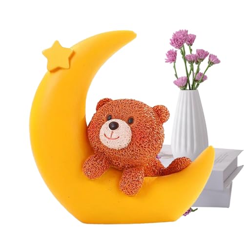 - und Mondkuchentopper, Bär schlafen auf Mondkuchen Topper | Harz -Cartoon -Statue -,Desktop Mondstatue -Orament für Babyparty, Harz -Figur -Kuchenation - und Mondkuchentopper, Bär schlafen auf Mondkuchen Topper | Harz -Cartoon -Statue -,Desktop Mondstatue -Orament für Babyparty, Harz -Figur -Kuchenation von Generisch