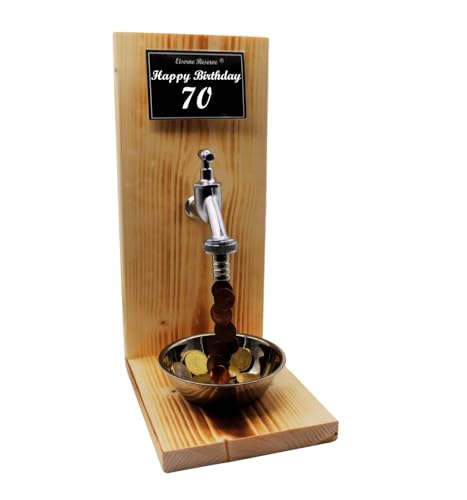 Geschenk zum 70 Geburtstag Mann und Frau - Eiserne Reserve - Geldhahn - Geld Geschenk - Geld verschenken - 70 persönliches Geschenk für Männer & Frauen -s- HB 70 von Genial-Anders
