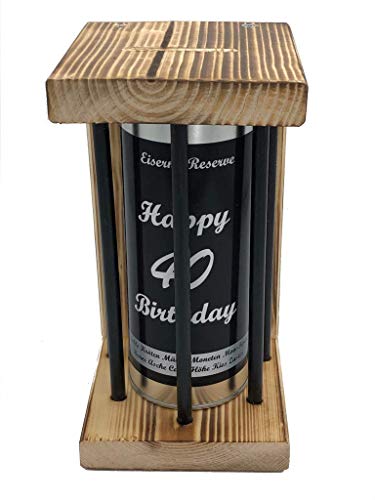 Happy Birthday 40 - Geburtstag Geschenke - Eiserne Reserve Black Edition Spardose lustige Sparbüchse - Geschenkidee Geldgeschenk Sparbüchse Geschenk Happy Birthday 40 - Geburtstag Geschenke - Eiserne Reserve Black Edition Spardose lustige Sparbüchse - Geschenkidee Geldgeschenk Sparbüchse Geschenk von Genial-Anders
