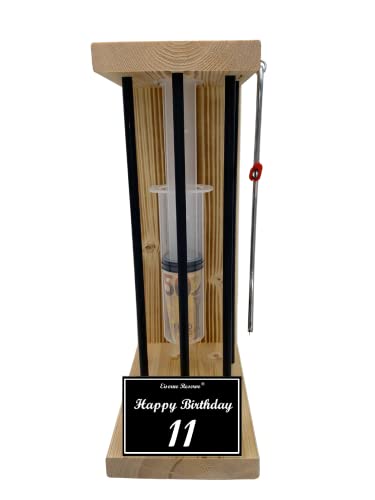 Originelle lustige Geldgeschenke zum 11. Geburtstag Geschenkideen für Jungen und Mädchen - Eiserne Reserve Spritze - Geschenke verpacken Text s/w Happy Birthday 11 von Genial-Anders