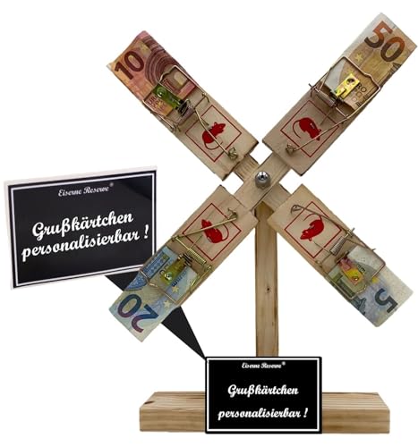 Personalisierte Geschenke Geld 40. Geburtstag originelle lustige Geschenkidee mit Namen personalisierbar - Eiserne Reserve Windmühle - 40 Geburtstag Frauen Männer von Genial-Anders