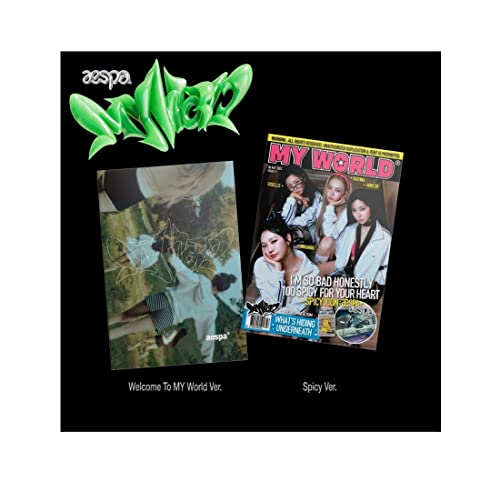 aespa - 3rd Mini Album MY WORLD (ZINE Ver.) CD+Extra Photocards+Folded Poster (2 versions SET (No Poster)) von Genie Music