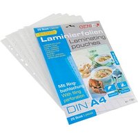 25 GENIE Laminierfolien glänzend für A4 125 micron Universal-Lochung von Genie