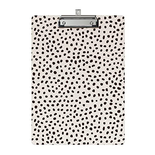 Klemmbrett-Design, dekoratives Holz, A4, Briefgröße, Clipboard, für Klassenzimmer, Büro, Standardgröße 22,9 x 31,8 cm, mit niedrigem Profil, Metallclip – Punkte Leopard Klemmbrett-Design, dekoratives Holz, A4, Briefgröße, Clipboard, für Klassenzimmer, Büro, Standardgröße 22,9 x 31,8 cm, mit niedrigem Profil, Metallclip – Punkte Leopard von Geniershy
