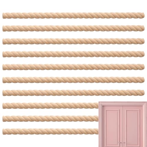 Holzleiste - Schneidbare Holzleiste Mit Spulenform,10 Stücke Unbehandelte Holzbastelbedarf Für Brett Projekt Tür Möbel Paneele Kaminregal Schrank Wand von Genikeer