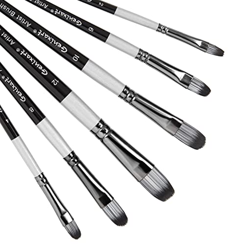 Filbert Pinsel-Set, 6 Stück Künstlerpinsel für Acryl-Öl-Aquarell-Gouache-Malerei, Premium-Nylon-Haarkunst-Pinsel für Anfänger und Profis Filbert Pinsel-Set, 6 Stück Künstlerpinsel für Acryl-Öl-Aquarell-Gouache-Malerei, Premium-Nylon-Haarkunst-Pinsel für Anfänger und Profis von Genixart