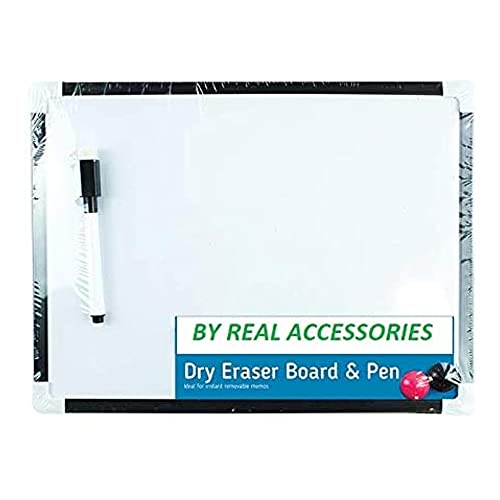 Mini-Whiteboard GENERISE trocken abwischbar, magnetisch, A4, kleines Whiteboard mit Marker, Radiergummi und 2 Magneten, 30 cm x 22 cm, tragbare Notiztafel für Küche, Wand, Kinder etc. von Genrise