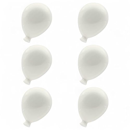 6 Luftballons aus Keramik mit Magnet (5 cm), Gastgeschenk, Tischkarten (weiß) von Gentile Ceramiche