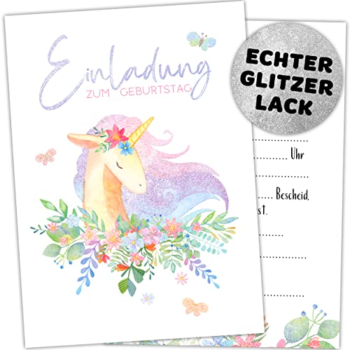 Gentle North 15 x Einladungskarten Kindergeburtstag (A6) - Einhorn Partyeinladungen zum Kinder Geburtstag für Jungen, Mädchen, Jugendliche & Teenager - Einladungen zur Geburtstagsfeier von Gentle North