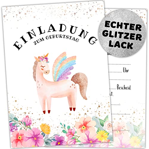 Gentle North 15 x Einladungskarten Kindergeburtstag (A6) - Einhorn Partyeinladungen zum Kinder Geburtstag für Jungen, Mädchen, Jugendliche & Teenager - Einladungen zur Geburtstagsfeier von Gentle North