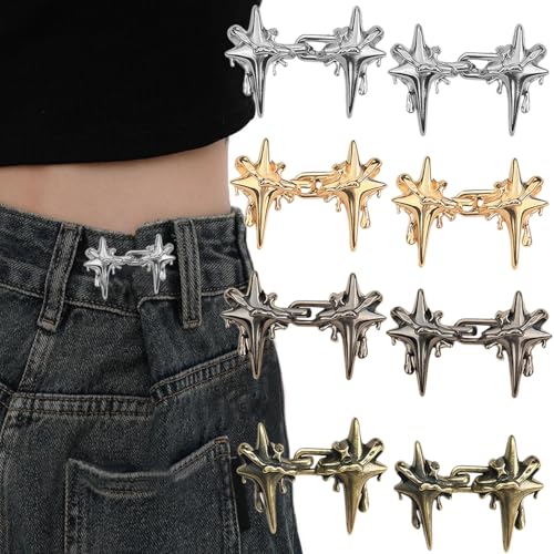 8 Sets verstellbare Sternknöpfe, Hosen-Taillenstrumpf, kein Nähen erforderlich, Knöpfe, Sterne, Jeans, Taillenstraffer, abnehmbare dekorative Taillenschnallen, Metallsterne, Jeansknöpfe für lose Jeans 8 Sets verstellbare Sternknöpfe, Hosen-Taillenstrumpf, kein Nähen erforderlich, Knöpfe, Sterne, Jeans, Taillenstraffer, abnehmbare dekorative Taillenschnallen, Metallsterne, Jeansknöpfe für lose Jeans von GeoGeoDIY