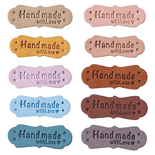 Geofray 50 StüCk PU Leder Etiketten Etikette für Handgefertigte Mach Es Selbst HüTe Handgefertigt mit Liebes Etikett für Kleidung NäHen Etiketten ZubehöR Geofray 50 StüCk PU Leder Etiketten Etikette für Handgefertigte Mach Es Selbst HüTe Handgefertigt mit Liebes Etikett für Kleidung NäHen Etiketten ZubehöR von Geofray