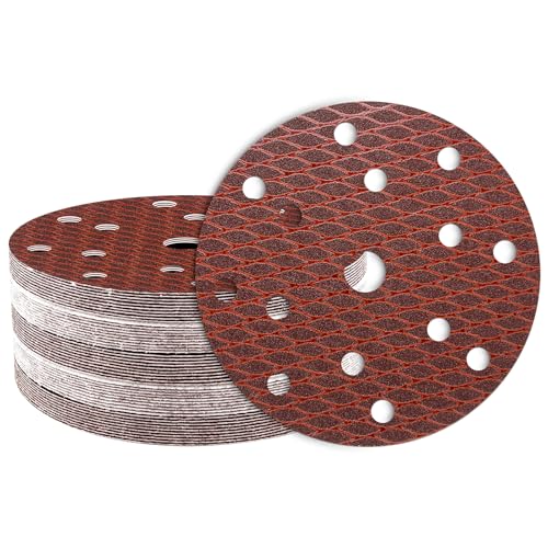 50Stk Schleifpapier 150mm Klett, 180 Körnung 15 Loch, Rotes Schleifscheiben Set für Exzenterschleifer 50Stk Schleifpapier 150mm Klett, 180 Körnung 15 Loch, Rotes Schleifscheiben Set für Exzenterschleifer von Geogieew