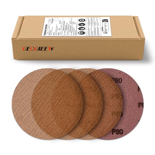 GEOGIEEW 50 Stück Schleifgitter 150mm Klett - Schleifpapier Rund Netz Körnung 60/80/120/180/320, Verschleißfest & Verstopfungsresistent, Staubfrei, Ideal für DIYer & Profis, für Holz, Metall & mehr von Geogieew