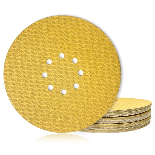 GEOGIEEW 50 Stück Schleifpapier 225mm Klett (Körnung 150) | Hochwertiges Schleifscheiben 8 Loch mit Aluminiumoxid & Latex-Papierbasis | Kompatibel mit Exzenterschleifer von Geogieew