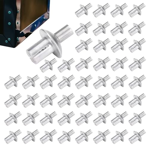 Geonoy Aluminiumkernnieten mit rundem Kopf, 50/100 Stück Antriebsnieten, Klopf-Spreiz-Blindnieten, Nieten-Set zur Befestigung von Metall, und anderen Materialien von Geonoy