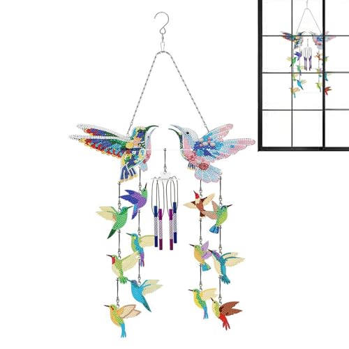 Geonoy Diamond Painting Sonnenfänger Windspieleas Set, Beidseitig Diamond Painting Windspiele, Rotierender Windspiel Hängende Ornamente für Gartendekoration von Geonoy