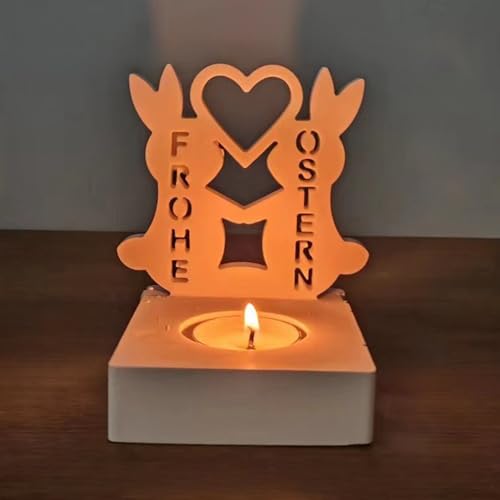 Geonoy Silikonformen Ostern, Silikonformen Gießformen, Osterhase Silikonform Kerzenhalter, Silikonformen Gießformen Ostern, Für Stabkerzen Und von Geonoy