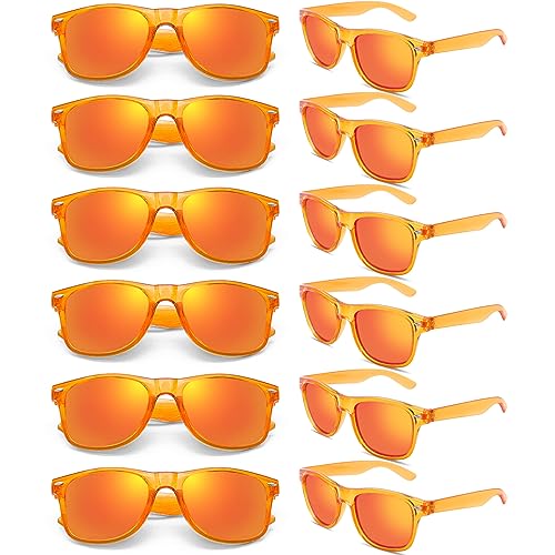 12 Stück 80er Jahre Neon Party Sonnenbrille Bulk, Fun Clear Orange Rahmen Spiegel Sonnenbrillen Set für Damen Herren Party Favors 12 Stück 80er Jahre Neon Party Sonnenbrille Bulk, Fun Clear Orange Rahmen Spiegel Sonnenbrillen Set für Damen Herren Party Favors von Geopty
