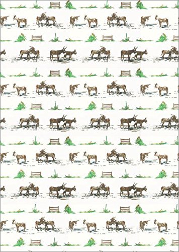 Georges G T22002/11-40 Tischdecke, 250 x 180 cm, rechteckig, Baumwolle, Motiv Esel im Feld, Beige von Georges G