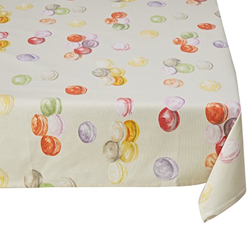 Georges G T33003/11-40 Tischdecke, 250 x 180 cm, rechteckig, Baumwolle, Motiv Macarons, Beige von Georges G