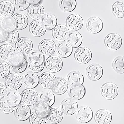 40 Paare Kunststoff Druckknopf Verschlussknöpfe Transparente Knöpfe Unsichtbare Annähen Druckknöpfe Kunststoff Klare Knöpfe für DIY Handwek Nähen von Kleidung (12 mm/ 0,47 Zoll) von Geosar