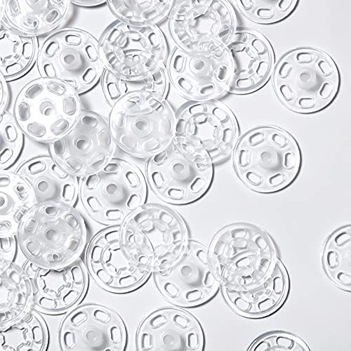 40 Paare Kunststoff Druckknopf Verschlussknöpfe Transparente Knöpfe Unsichtbare Annähen Druckknöpfe Kunststoff Klare Knöpfe für DIY Handwek Nähen von Kleidung (21 mm/ 0,83 Zoll) von Geosar