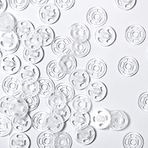 40 Paare Kunststoff Druckknopf Verschlussknöpfe Transparente Knöpfe Unsichtbare Annähen Druckknöpfe Kunststoff Klare Knöpfe für DIY Handwek Nähen von Kleidung (7 mm/ 0,27 Zoll) von Geosar