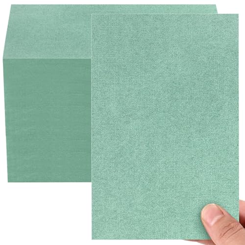 Geosar 200 Blatt Leinenkarton, 12,7 x 17,8 cm, schweres Druckerpapier, 41,7 kg, 250 g/m², Karteikarten für Drucker-Cover, Postkarten, blanko, Flash-Notizen, Gruß, Salbeigrün Geosar 200 Blatt Leinenkarton, 12,7 x 17,8 cm, schweres Druckerpapier, 41,7 kg, 250 g/m², Karteikarten für Drucker-Cover, Postkarten, blanko, Flash-Notizen, Gruß, Salbeigrün von Geosar