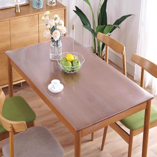 Geovne Tischdecke Tischfolie,Mattierte Schutztischdecke,Tischdecke Transparent,Rechteckige Tabelle Beschützer,Tischschutzfolie,Tischtuchrolle,Hitzebeständig/rutschfest (70x110cm/28x43in) von Geovne