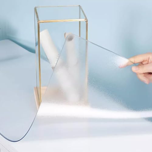 Tischdecke Transparent,0,7mm Dicke Tischdecke Tischfolie,Matt Schutztischdecke,Geruchloser Tabelle Beschützer,Tischschutz Folie,rutschfeste Tischtuchrolle,Mehrere Größen (85x145cm/33x57in) von Geovne