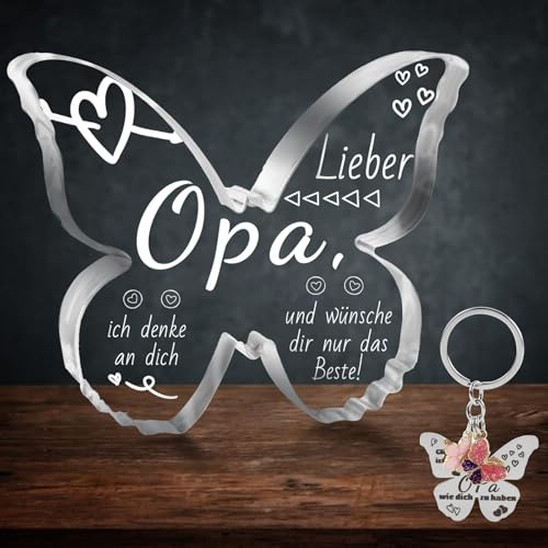 Geoyien Geschenk Opa Geschenke für Opa, Opa Geschenk Geburtstag, Mit Schlüsselanhänger, Acryl Heimdekoration (B2) von Geoyien