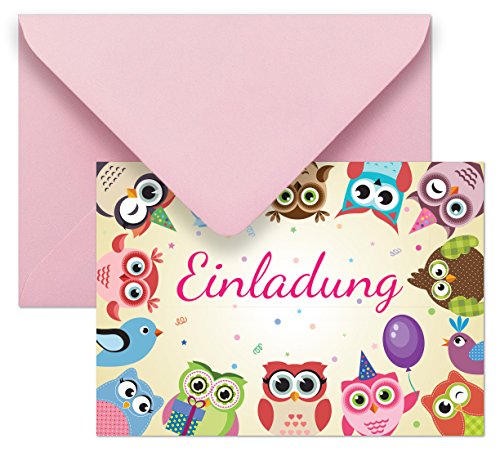 12 Einladungskarten mit Umschlägen mit Eulen und Uhus / Einladungen zum Kindergeburtstag für Jungen und Mädchen im Set für die Geburtstags-Party 12 Einladungskarten mit Umschlägen mit Eulen und Uhus / Einladungen zum Kindergeburtstag für Jungen und Mädchen im Set für die Geburtstags-Party von Gepard Solutions