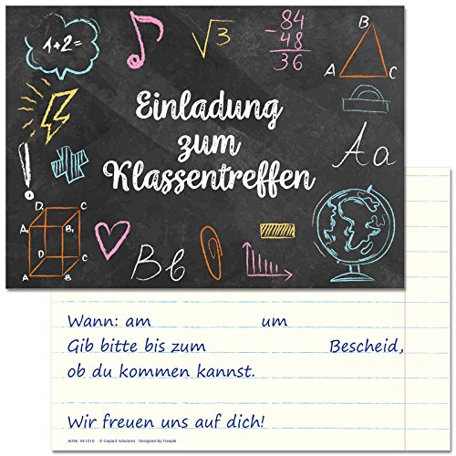 25 Einladungskarten zum Klassentreffen der Grundschul-, Hauptschul-, Realschul- und Gymnasialklassen sowie Berufsschulen und High School Reunion 25 Einladungskarten zum Klassentreffen der Grundschul-, Hauptschul-, Realschul- und Gymnasialklassen sowie Berufsschulen und High School Reunion von Gepard Solutions